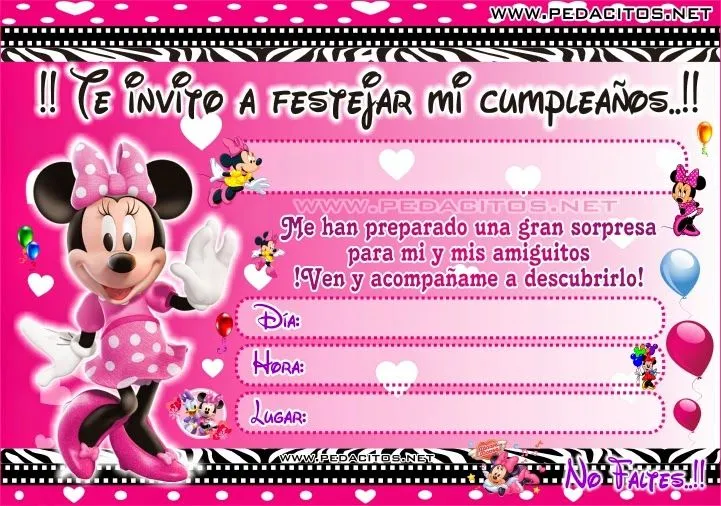 Invitaciones para Imprimir - Tarjetas para Rellenar GRATIS ...