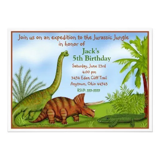 Invitaciónes de cumpleaños dinosaurios - Imagui