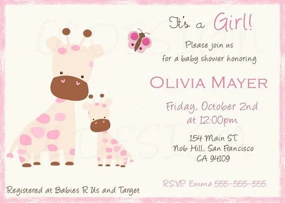 Invitaciónes de jirafa para baby shower - Imagui Invitaciónes de jirafa para baby shower - Imagui