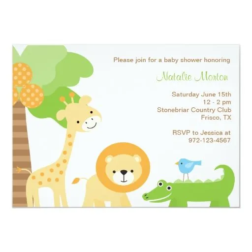 Invitaciones lindas del animal de la selva invitación 5" x 7" | Zazzle Invitaciones lindas del animal de la selva invitación 5" x 7" | Zazzle