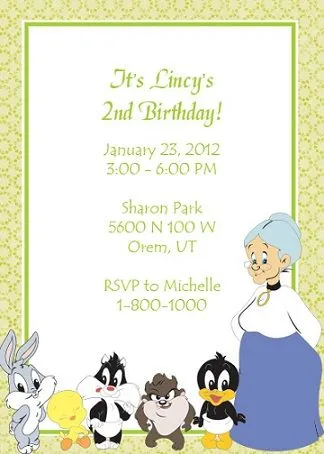 invitaciones de cumpleanos gratis looney tunes
