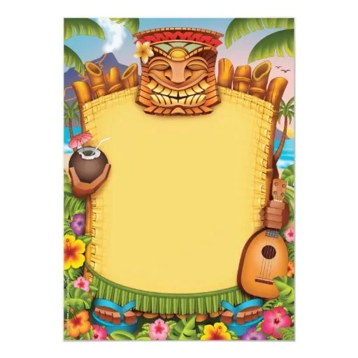 Invitaciones de Luau, invitaciones hawaianas del Invitación 5" X 7 ... Invitaciones de Luau, invitaciones hawaianas del Invitación 5" X 7 ...
