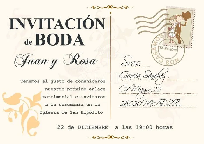 Invitaciones para matrimonio civil