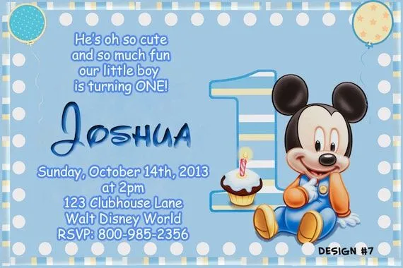 Tarjetas de invitación bebé Mickey - Imagui Tarjetas de invitación bebé Mickey - Imagui