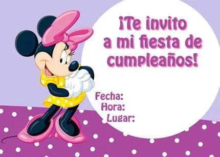 Invitaciones de Minnie Mouse para imprimir gratis | Fiesta101 Invitaciones de Minnie Mouse para imprimir gratis | Fiesta101