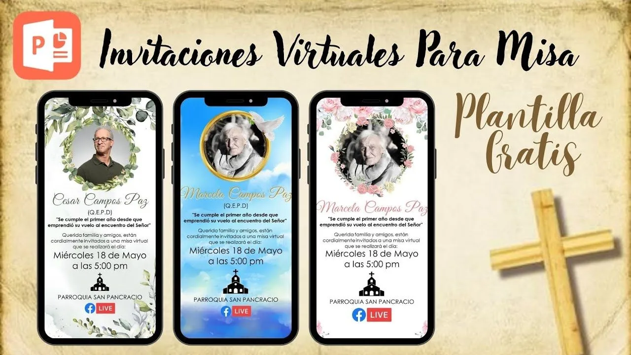 Como hacer invitaciones para Misa - Plantillas Gratis - Tarjetas virtuales  - YouTube