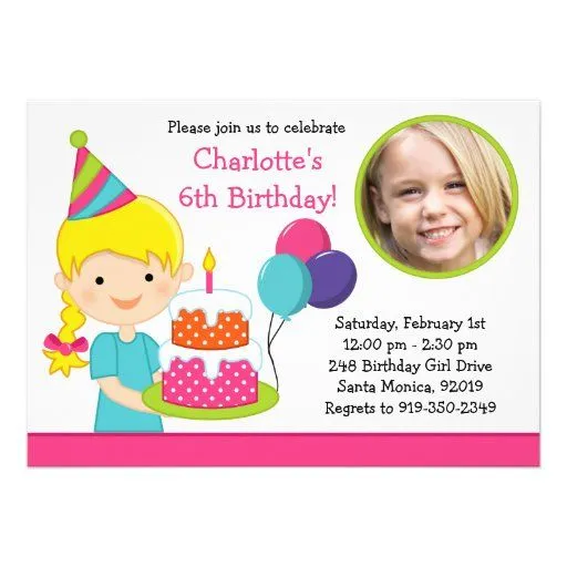 Invitación de la fiesta de cumpleaños de la niña de Zazzle. Invitación de la fiesta de cumpleaños de la niña de Zazzle.