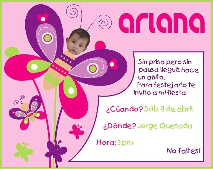 invitaciones #mariposa #cumpleaños | Invitaciones | Pinterest