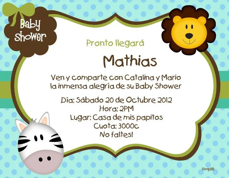 koquish invitaciones digitales para baby shower invitaciones para ...