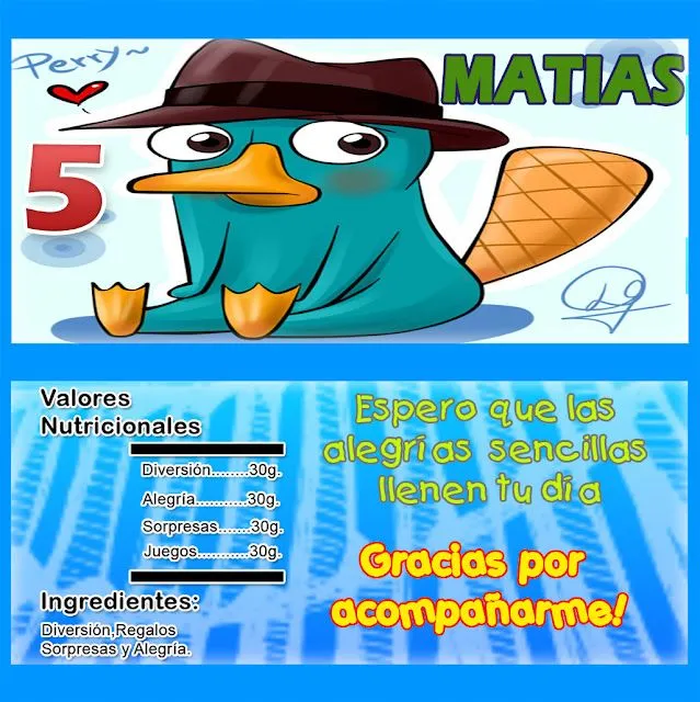 KITS IMPRIMIBLES: Kit Imprimible Perry el Ornitorrinco KITS IMPRIMIBLES: Kit Imprimible Perry el Ornitorrinco