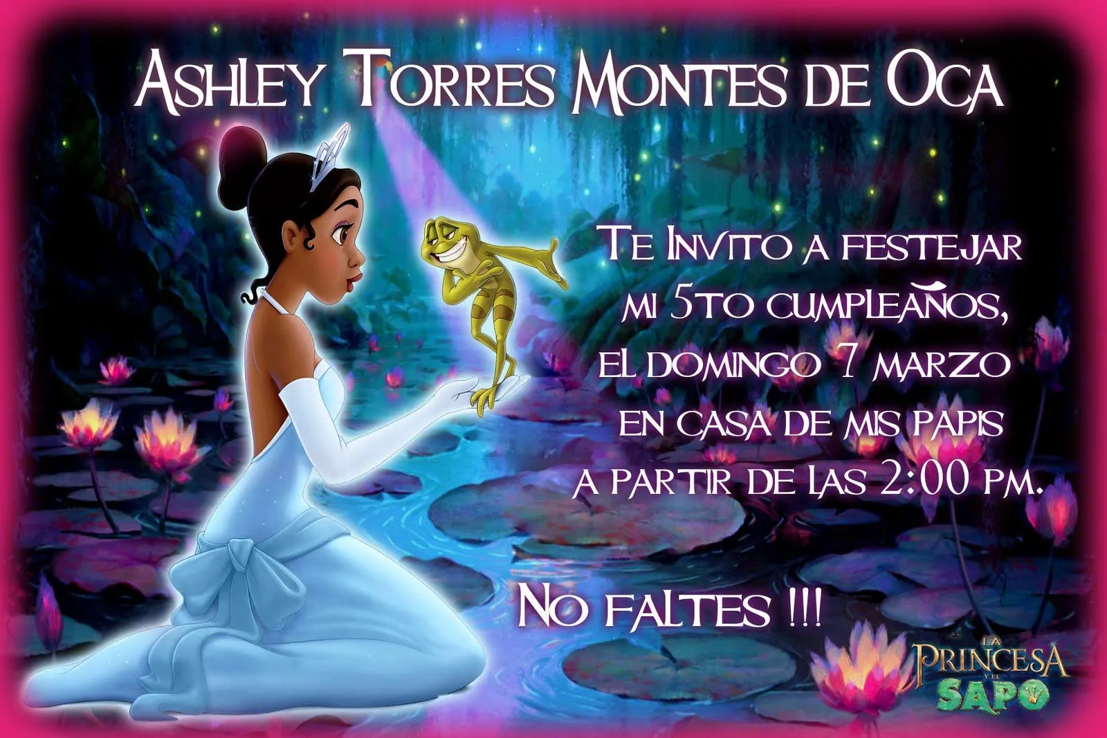 Invitaciónes de la princesa y el sapo - Imagui Invitaciónes de la princesa y el sapo - Imagui