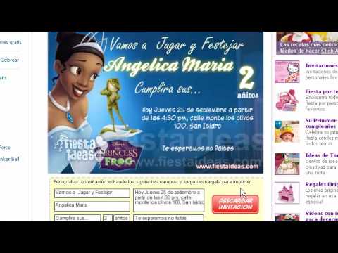 Invitaciones princesas disney Gratis - YouTube