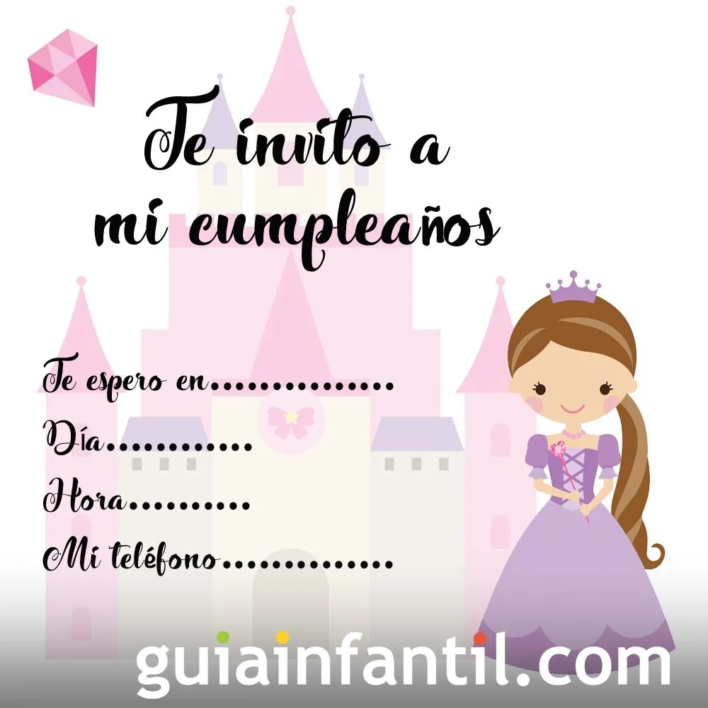 Invitaciones con princesas para fiestas de cumpleaños infantiles Invitaciones con princesas para fiestas de cumpleaños infantiles