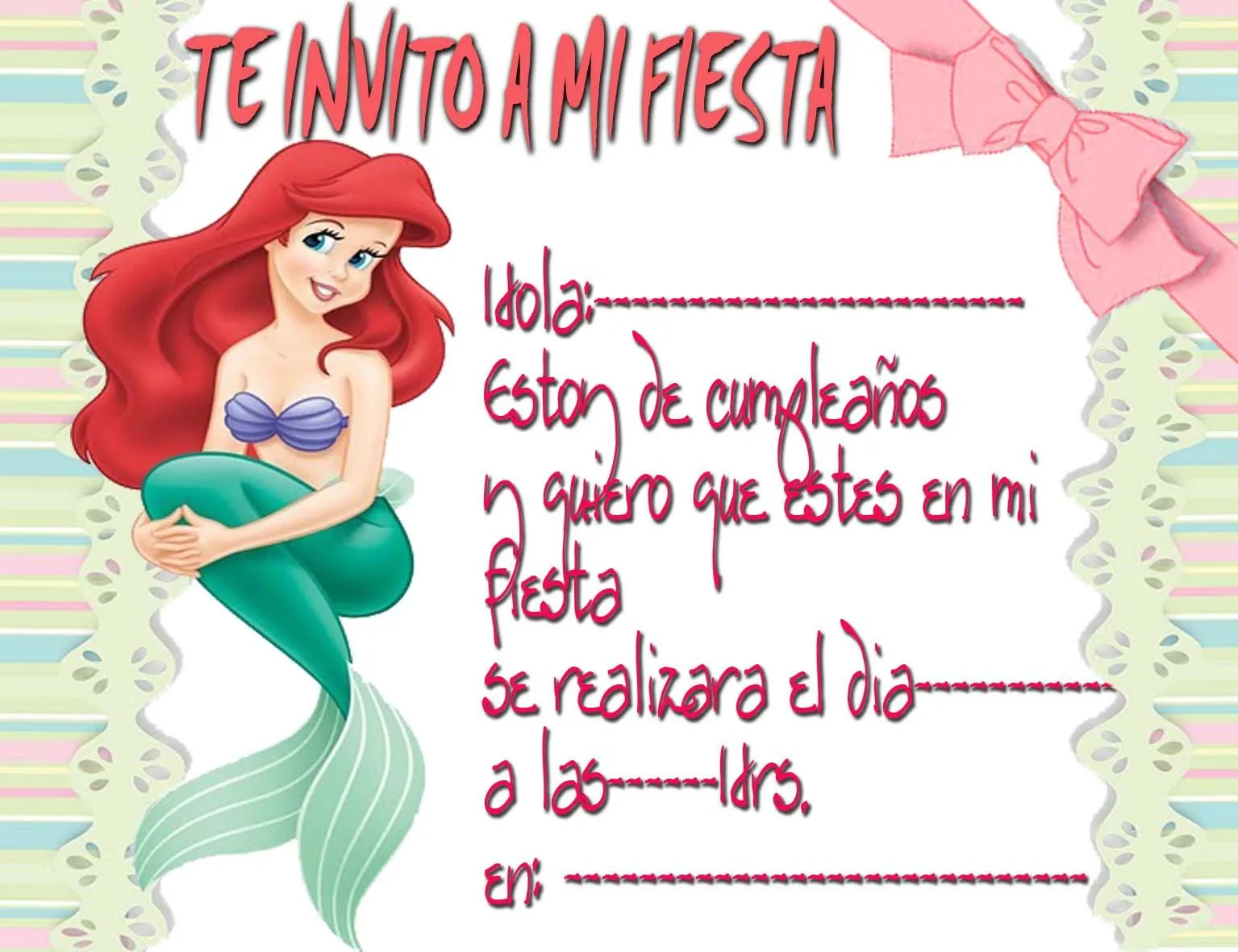 Invitaciones de princesas | Invitaciones de cumpleaños online, Invitaciones de cumpleaños de sirena, Invitaciones de la sirenita Invitaciones de princesas | Invitaciones de cumpleaños online, Invitaciones de cumpleaños de sirena, Invitaciones de la sirenita