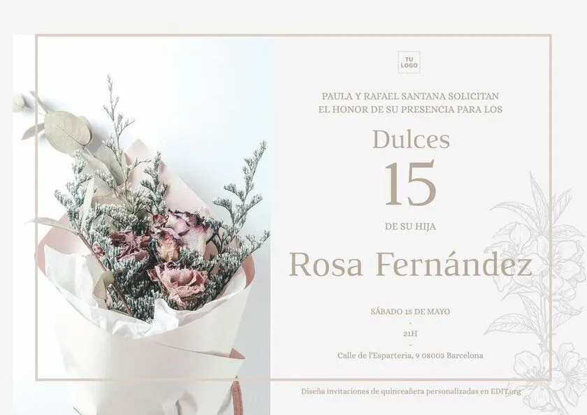 Invitaciones de Quinceañera para editar gratis