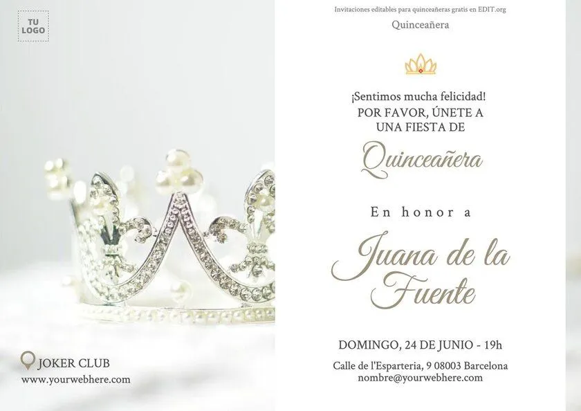 Invitaciones de Quinceañera para editar gratis