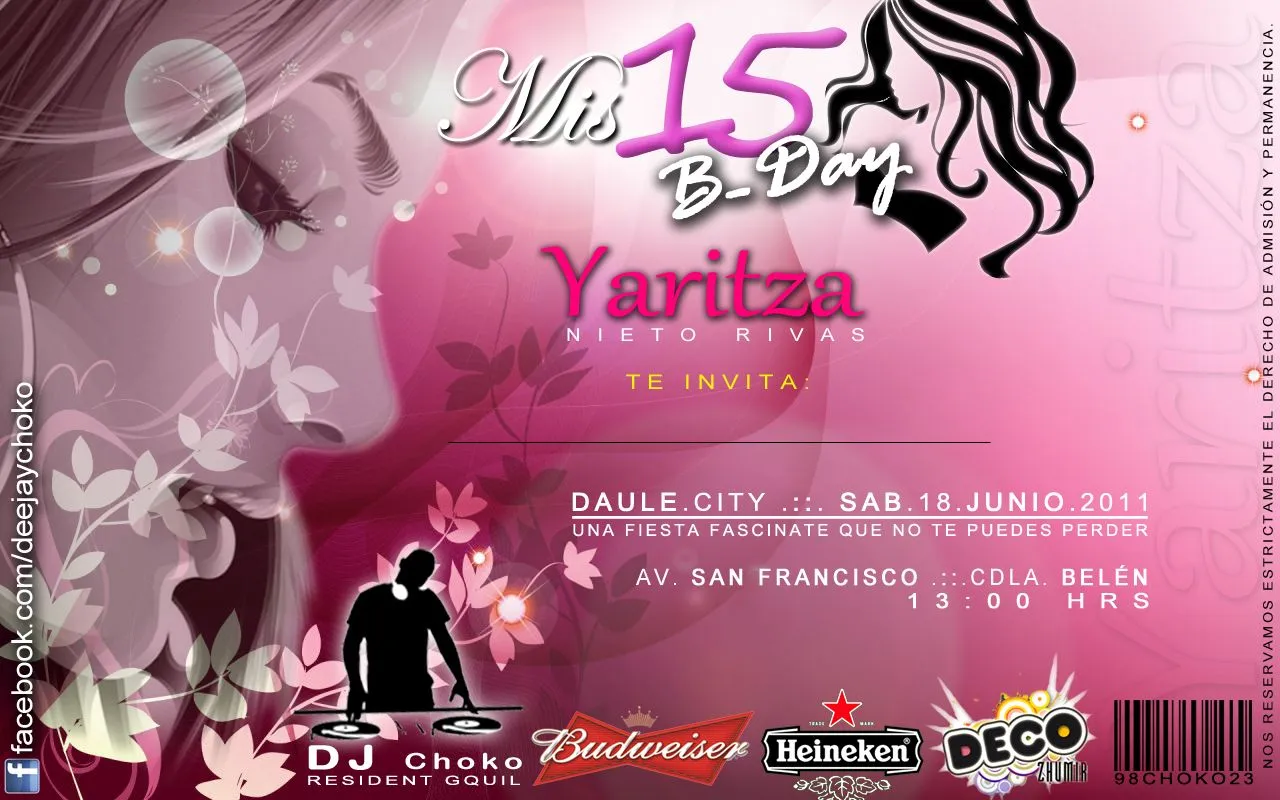 Invitaciones quinceañeras - Imagui