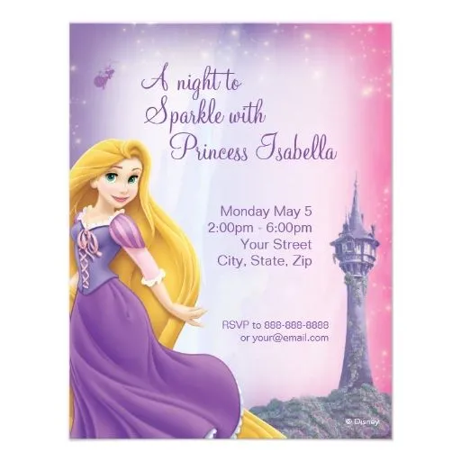 Invitaciónes de rapunzel para modificar - Imagui