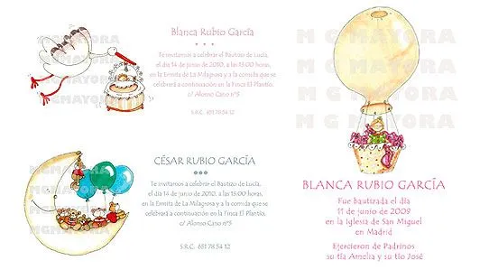 Invitaciones y recordatorios de Primera Comunión y Bautizo de MG ...