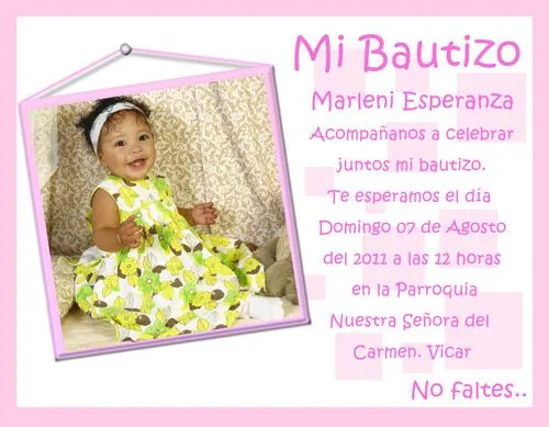 Invitaciones y Recuerdos para Bautizo