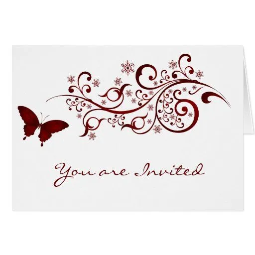 Invitaciones rojas del boda de la mariposa tarjetón | Zazzle Invitaciones rojas del boda de la mariposa tarjetón | Zazzle