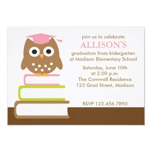 Invitaciones rosadas de la fiesta de graduación invitación 5" x 7 ...