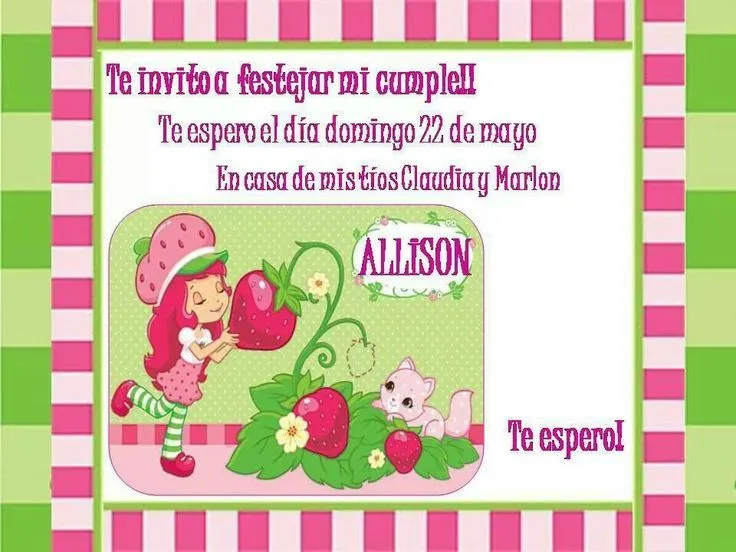 Invitaciones Rosita Fresita | Ideas de inspiración hechas por mi ... Invitaciones Rosita Fresita | Ideas de inspiración hechas por mi ...