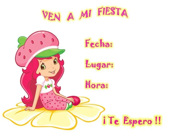 Invitaciónes de rosita fresita para imprimir - Imagui Invitaciónes de rosita fresita para imprimir - Imagui