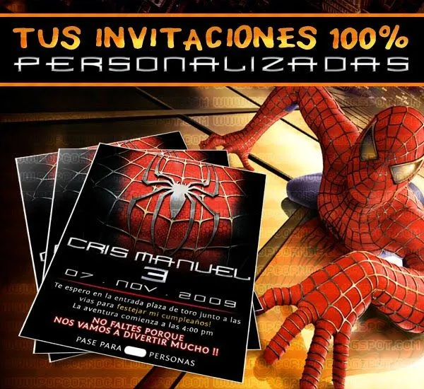 PopCorn: Invitaciones de Spiderman para Veracruz, Ver. !!!! PopCorn: Invitaciones de Spiderman para Veracruz, Ver. !!!!