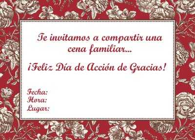 Invitaciones de Thanksgiving para imprimir gratis | Fiesta101 Invitaciones de Thanksgiving para imprimir gratis | Fiesta101