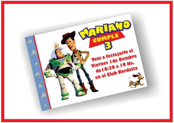 Invitaciónes de toy story 3 gratis - Imagui