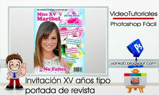 Invitaciones para XV años psd - Imagui