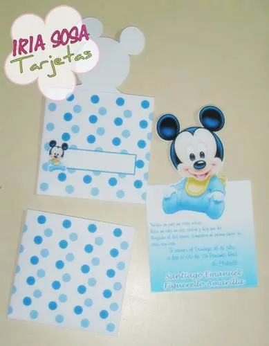 Iria Sosa Tarjetas: Mickey Bebé, Primer añito. Santiago Emanuel