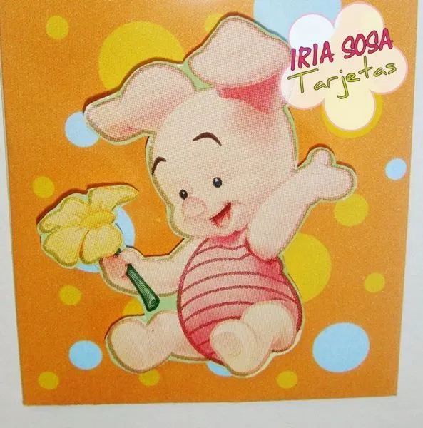 Iria Sosa Tarjetas: Winnie the Pooh bebé. Primer Añito Thiago Daniel