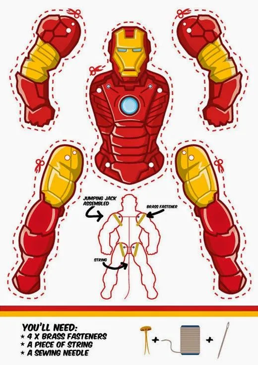 Iron Man movible para Imprimir Gratis. | Ideas y material gratis ...
