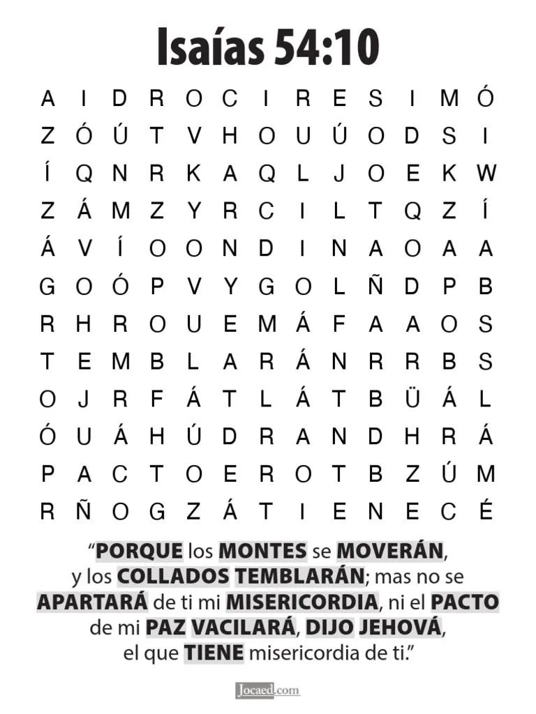 Isaias 54 10 Sopa de Letras | PDF | Cristo (título) | Jesús Isaias 54 10 Sopa de Letras | PDF | Cristo (título) | Jesús