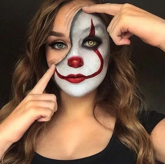 It Clown Makeup Idea for Halloween | Halloween makeup diy, Cool halloween  makeup, Clown makeup
