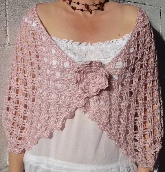 Chal con flores al crochet - Imagui