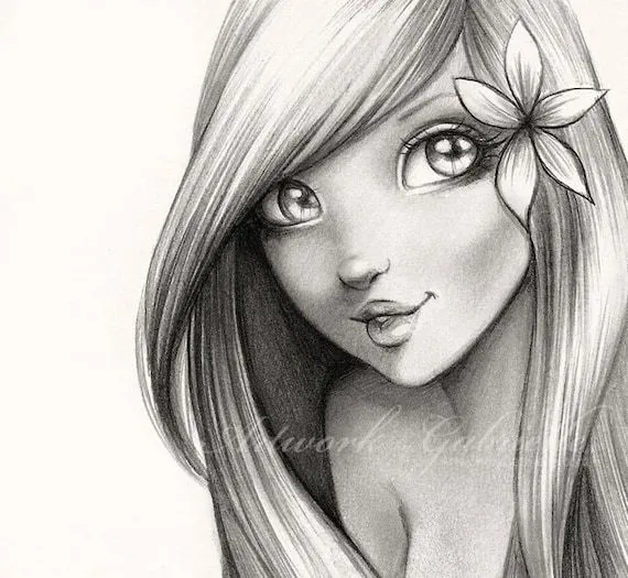 Items similar to Dibujo a lápiz Ariel - Original on Etsy Items similar to Dibujo a lápiz Ariel - Original on Etsy