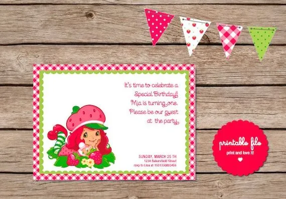 Items similar to Frutillitas Invitación Personalizada. Imprimible ... Items similar to Frutillitas Invitación Personalizada. Imprimible ...