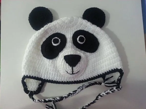 Items similar to Gorro crochet oso panda de lana on Etsy Items similar to Gorro crochet oso panda de lana on Etsy