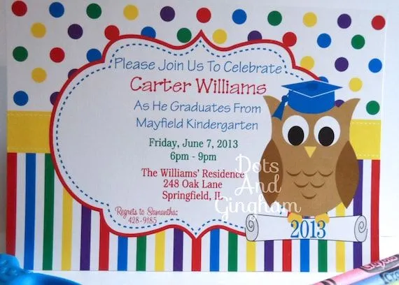 Items similar to Graduación invitación Kindergarten graduación ...