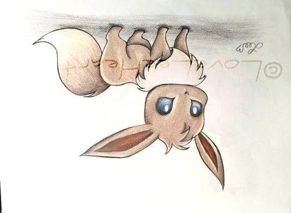 Items similar to Ilustración con el dibujo Pokemon Eevee Original ...