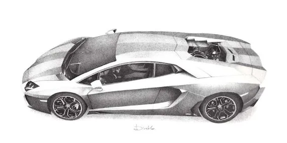 Items similar to Lamborghini Aventador - dibujo puntillismo ... Items similar to Lamborghini Aventador - dibujo puntillismo ...