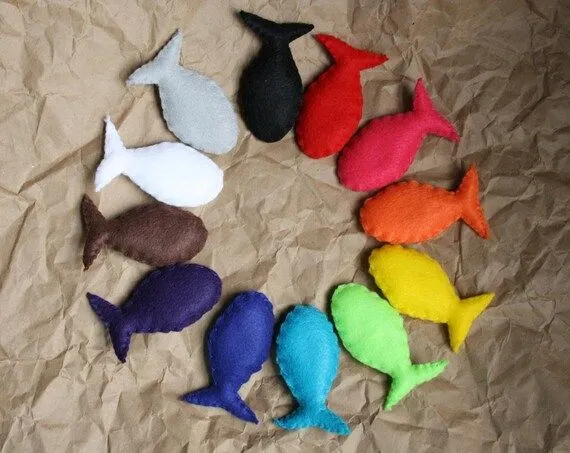 Items similar to Magnetic fishing game// Learn your colors - One ...