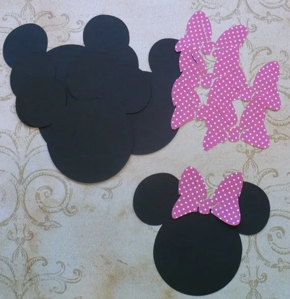 Items similar to 6 Minnie Mouse cabeza formas con lunares Rosa ... Items similar to 6 Minnie Mouse cabeza formas con lunares Rosa ...