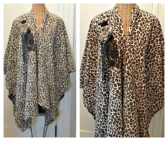 Items similar to Polar leopardo capa Poncho Ruana uno tamaño ... Items similar to Polar leopardo capa Poncho Ruana uno tamaño ...