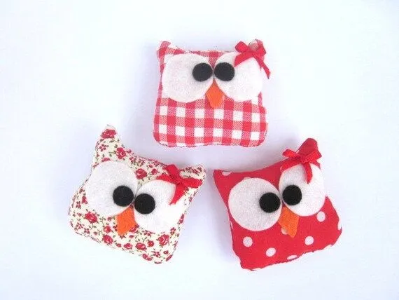 Items similar to Set de 3 Buhos, Buhos de tela, on Etsy