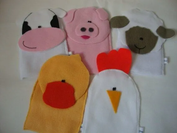 Items similar to 5 Títeres de mano de Animales de Granja on Etsy