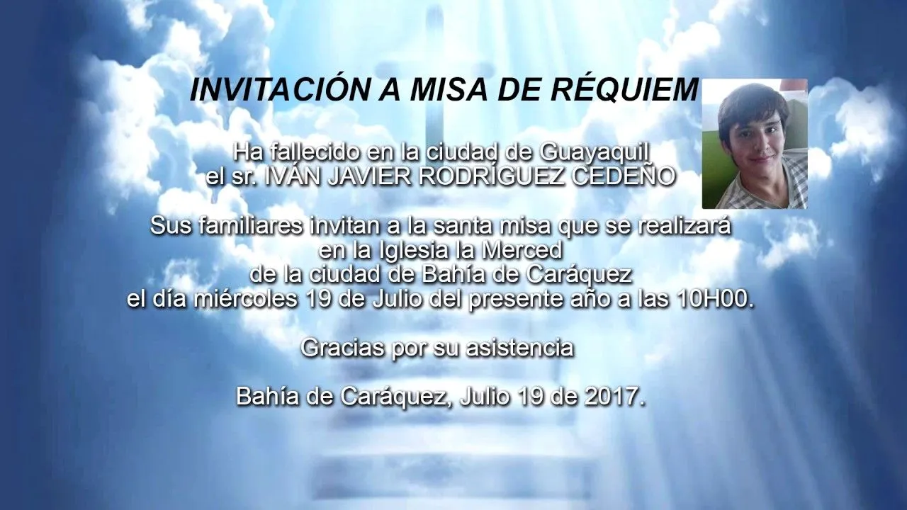 IVÁN RODRÍGUEZ CEDEÑO - INVITACIÓN A MISA - YouTube IVÁN RODRÍGUEZ CEDEÑO - INVITACIÓN A MISA - YouTube